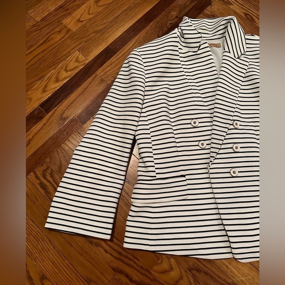 Nipon Boutique Black and White Striped Jacket Size 14 - Picture 2 of 11
